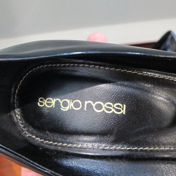 *SOLD* Sergio Rossi Patent Leather Rounded Toe Pumps - Picture 7 of 10